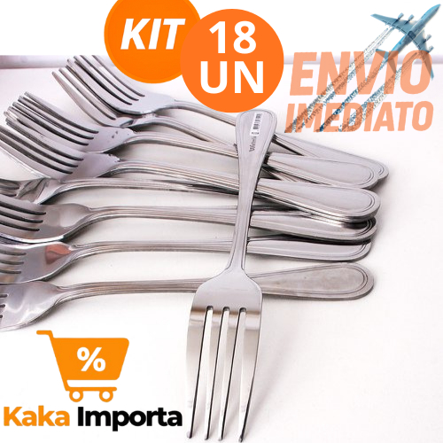 Kit 18 Garfos de Mesa Aço Inoxidável de Alta Qualidade, Garfo para Uso Diário e Profissional Buffet em Oferta na Shopee