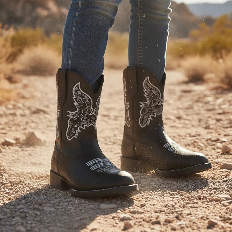 Bota Texana Country Infantil Menino Vaquejada Em Couro Kapell