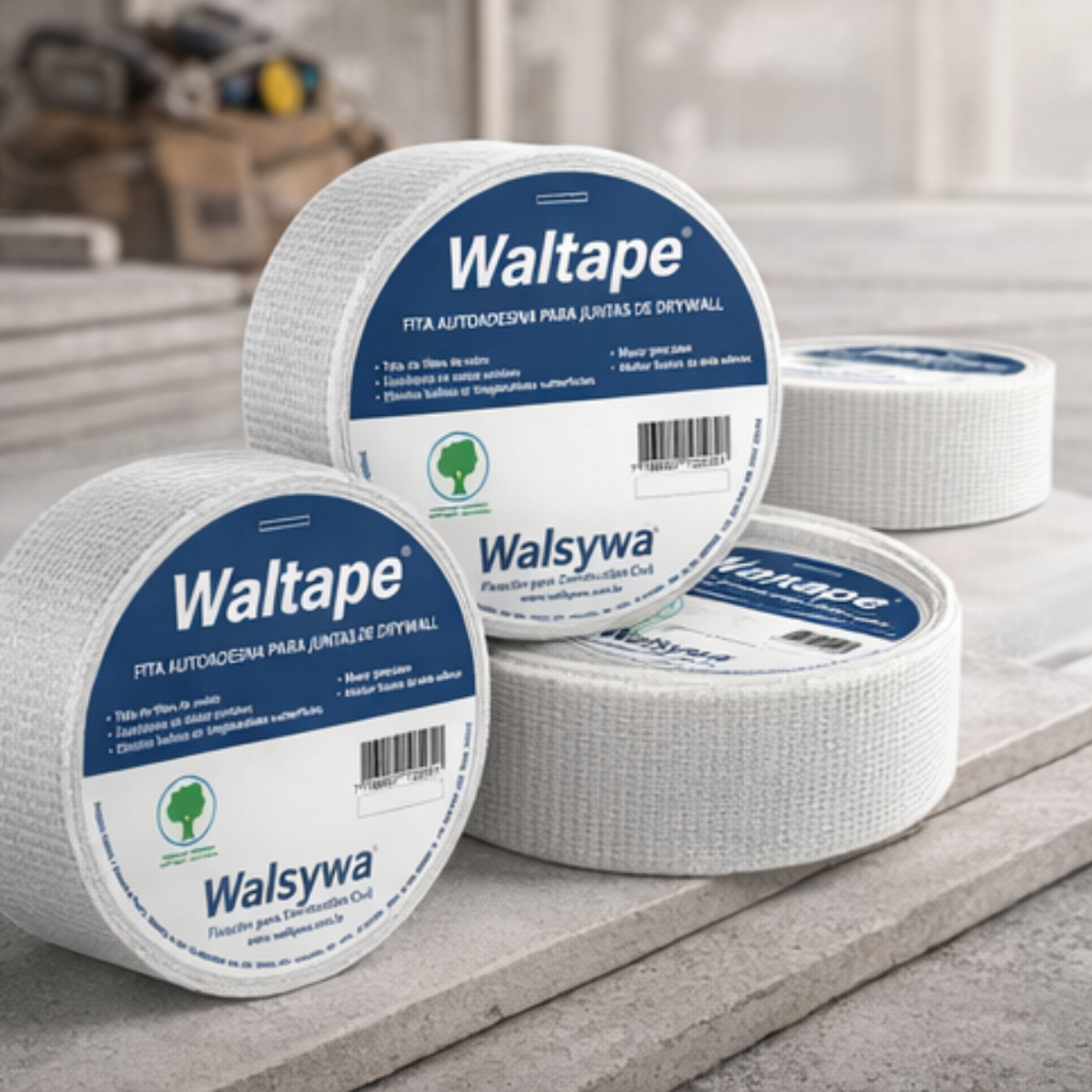 Fita Telada Drywall  Autoadesiva 45 Metros x 48mm para Gesso e Isopor Original Walsywa