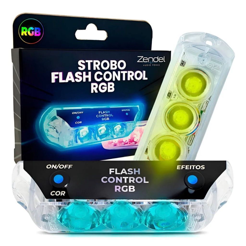 Kit 2 Strobos Flash Control Rgb Com 8 Efeitos 7 Cores Zende em Oferta na Shopee