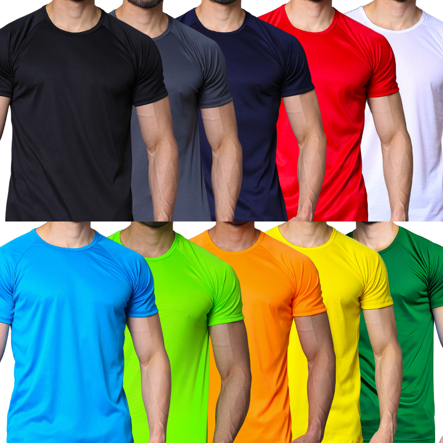 Kit 10 Camisetas Dry Fit Masculina - Casual - Treino - Academia - Esportes - Exercícios - Corrida