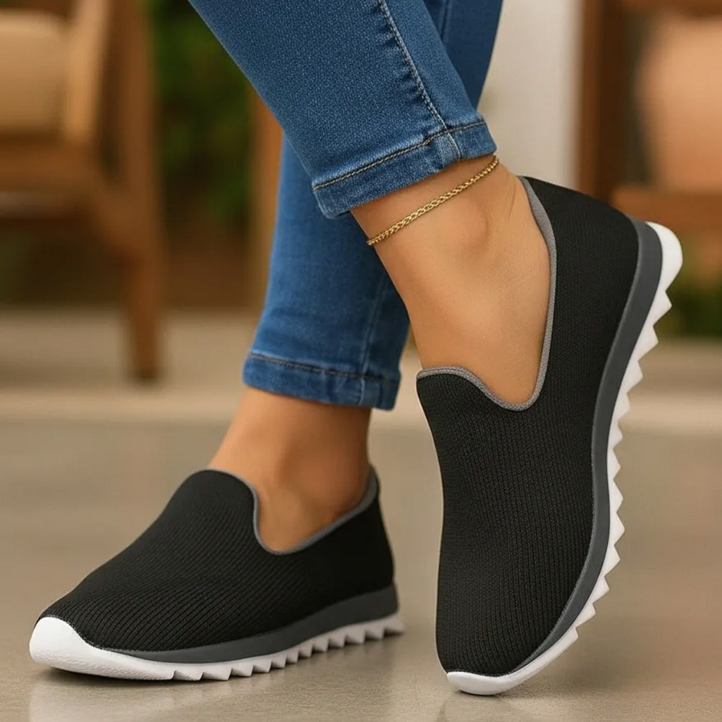 Tênis Feminino Caminhada Tipo Meia Sem Cadarço Academia sliper slip on casual conforto macio