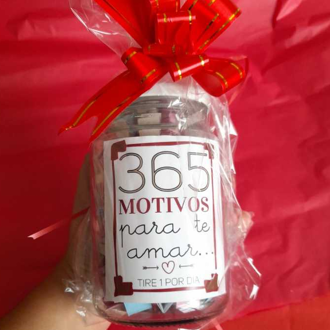 Potinho 365 motivos para te amar + embalagem de presente em Oferta na Shopee