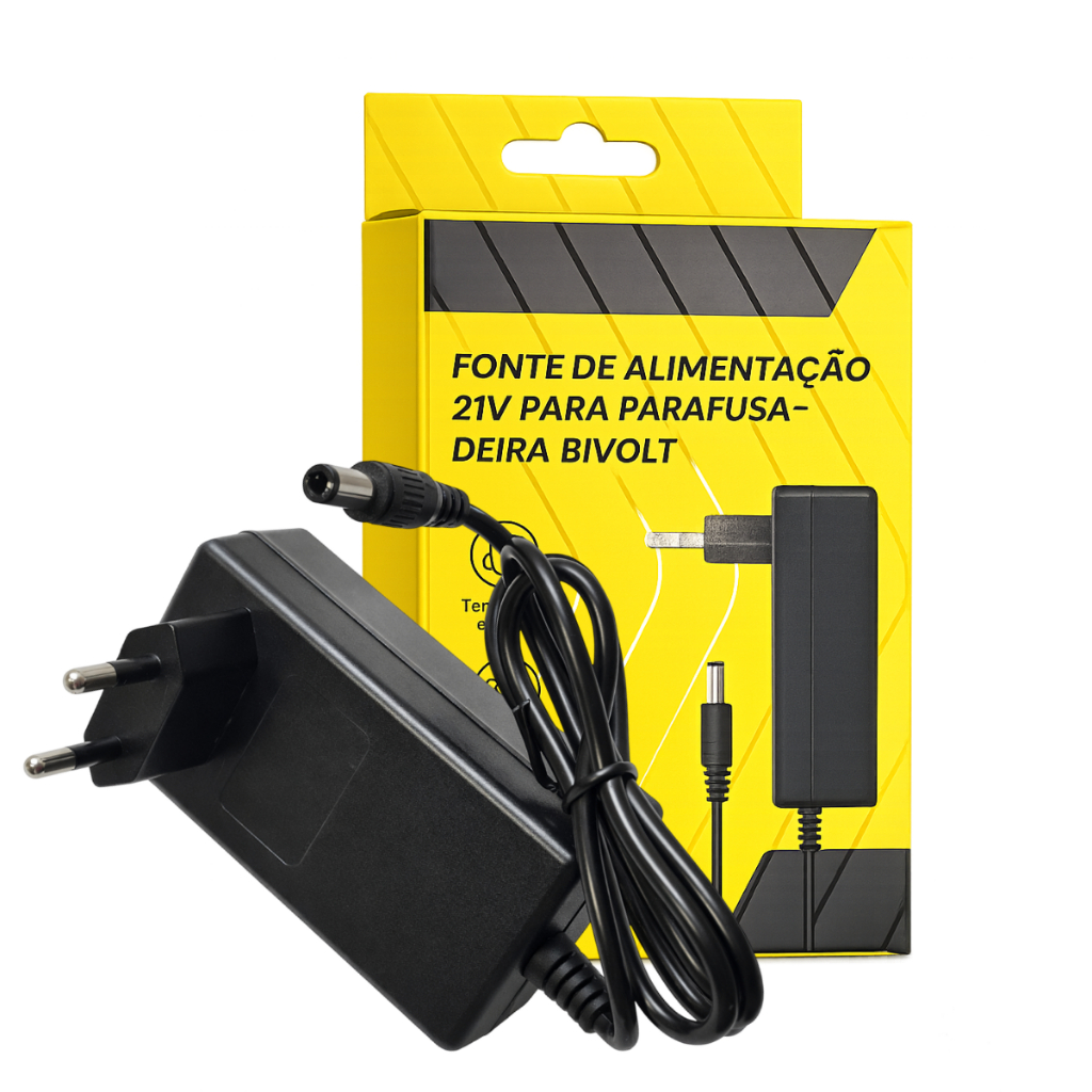 Fonte Alimentação 21V DC 1A para Bateria 21V Parafusadeira e Furadeira – BOM5591