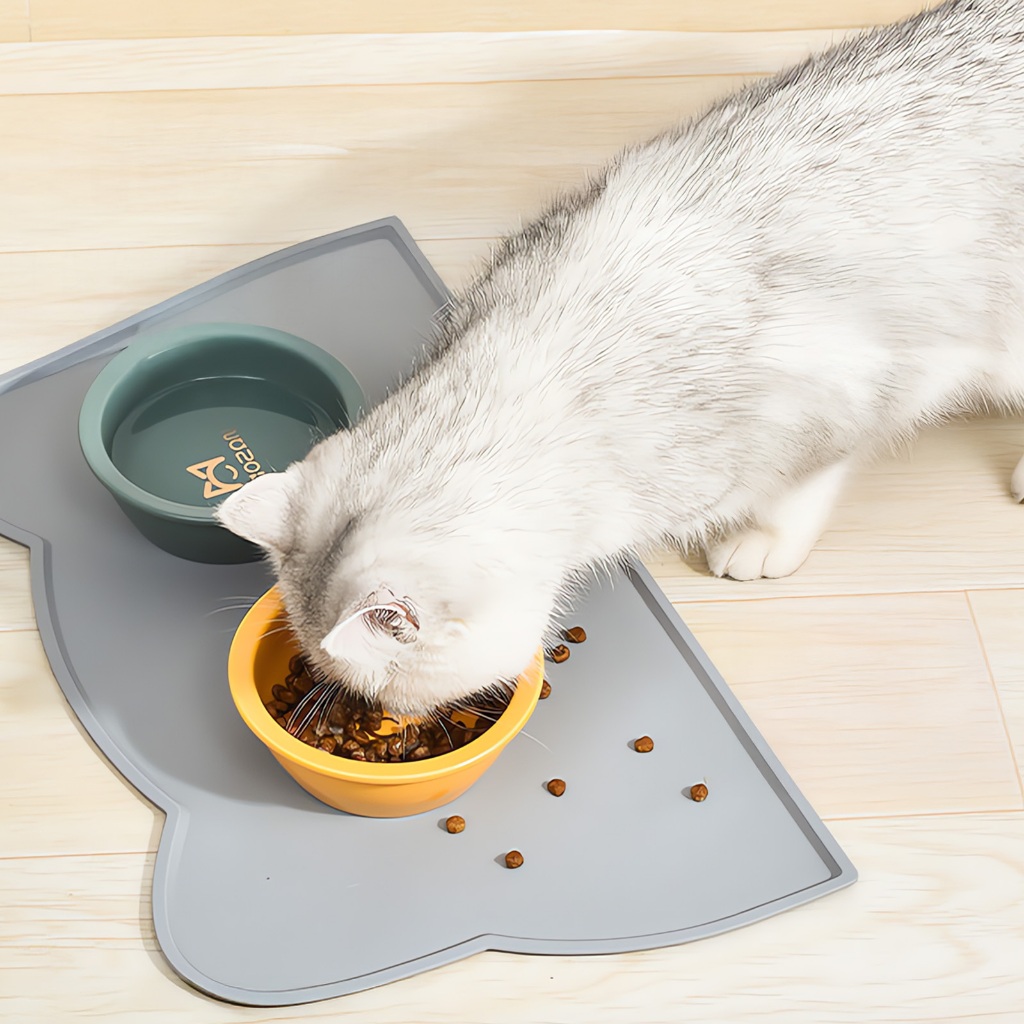 Tapete para alimentação de cães e gatos, impermeável e antiderrapante, fácil de limpar