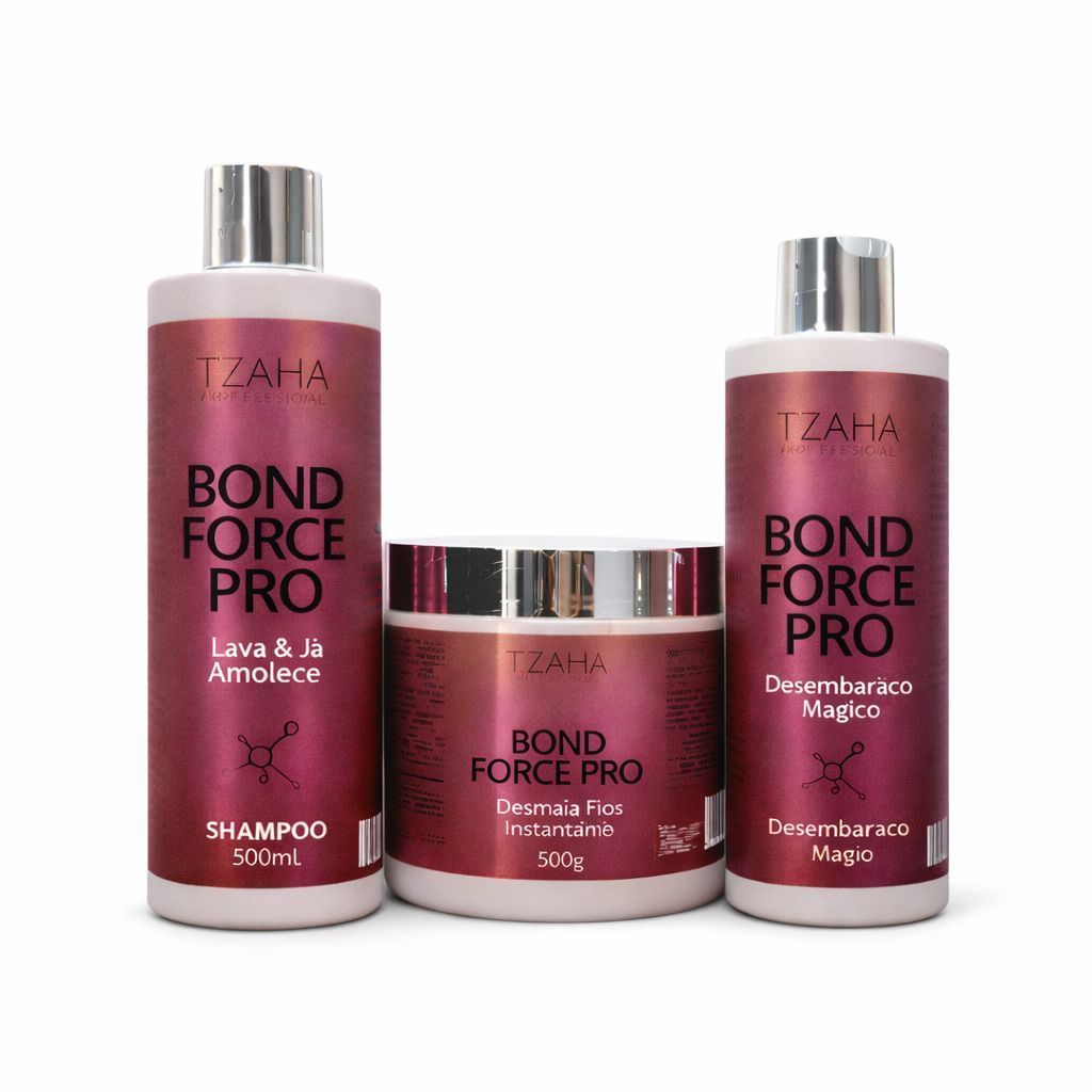 Kit Bond Force Pro Shampoo, Máscara Desmaia Fios e Condicionador Desembaraço Mágico tzaha em Oferta na Shopee