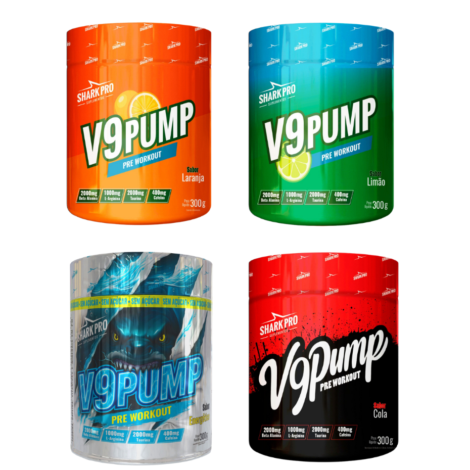 Pré Treino V9 Pump Pote 300g - Shark Pro em Oferta na Shopee