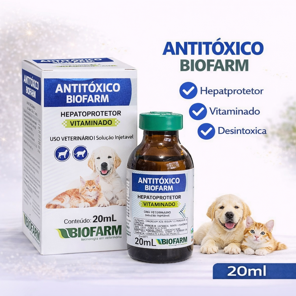 Antitóxico Hepatoprotetor Biofarm 20ml Injetavel Biofarm em Oferta na Shopee