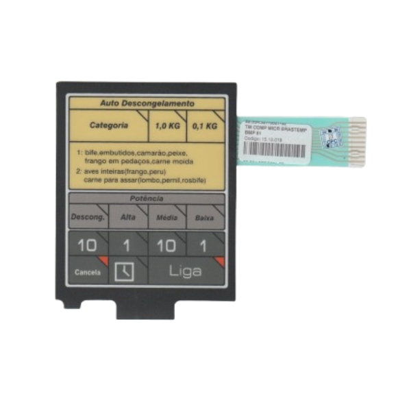 Teclado Membrana para Forno Microondas BRASTEMP BMP 61 igual NN 7777 NN 7775
