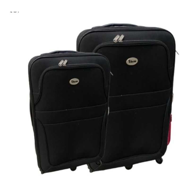 Malas IKA Cor Preto, em Poliéster  Kit com 2 Unidades para Viagem – Mala Grande 23kg + Mala Pequena 10kg Leves e Fortes
