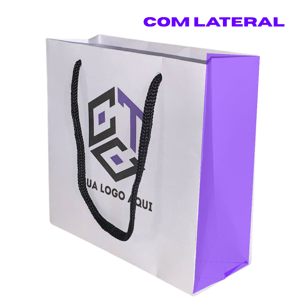 200 Sacolas 15x14x6 Com Alça Personalizadas em Oferta na Shopee