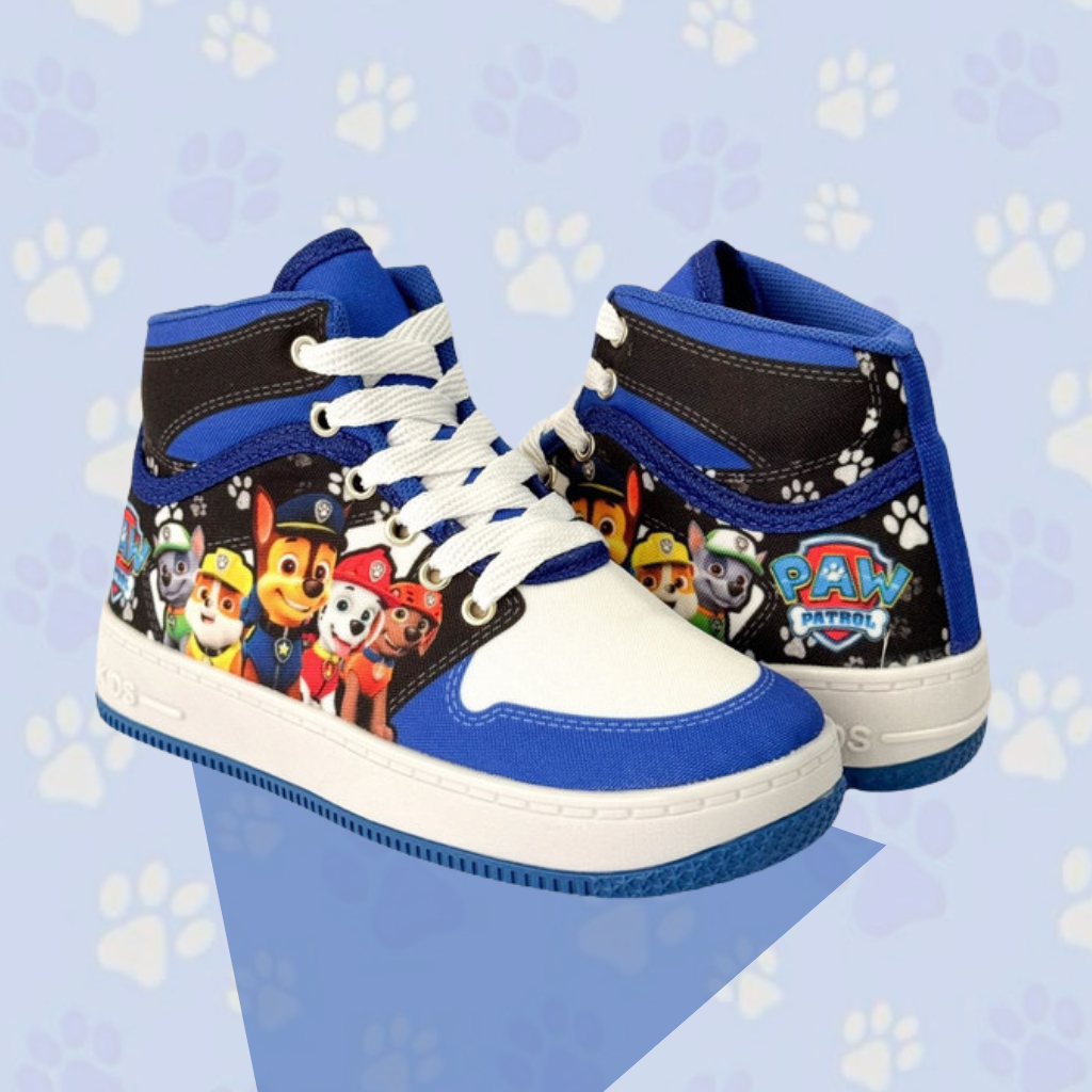 Botinha Infantil Patrulha Canina Menino Baby e Juvenil Cadarço - Confortável Escolar Casual