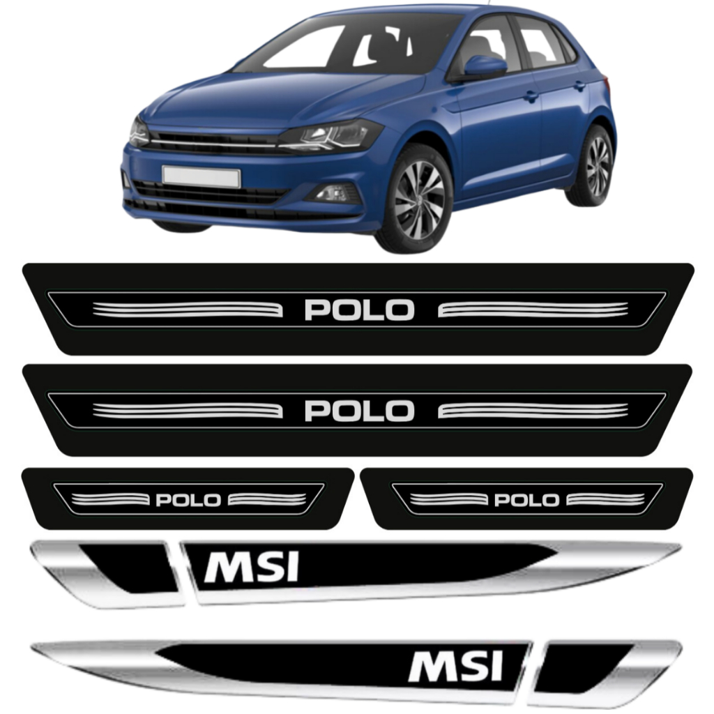 Kit Volkswagen Soleira Polo Protetor Porta Aplique Lateral MSI Cromado Resinado