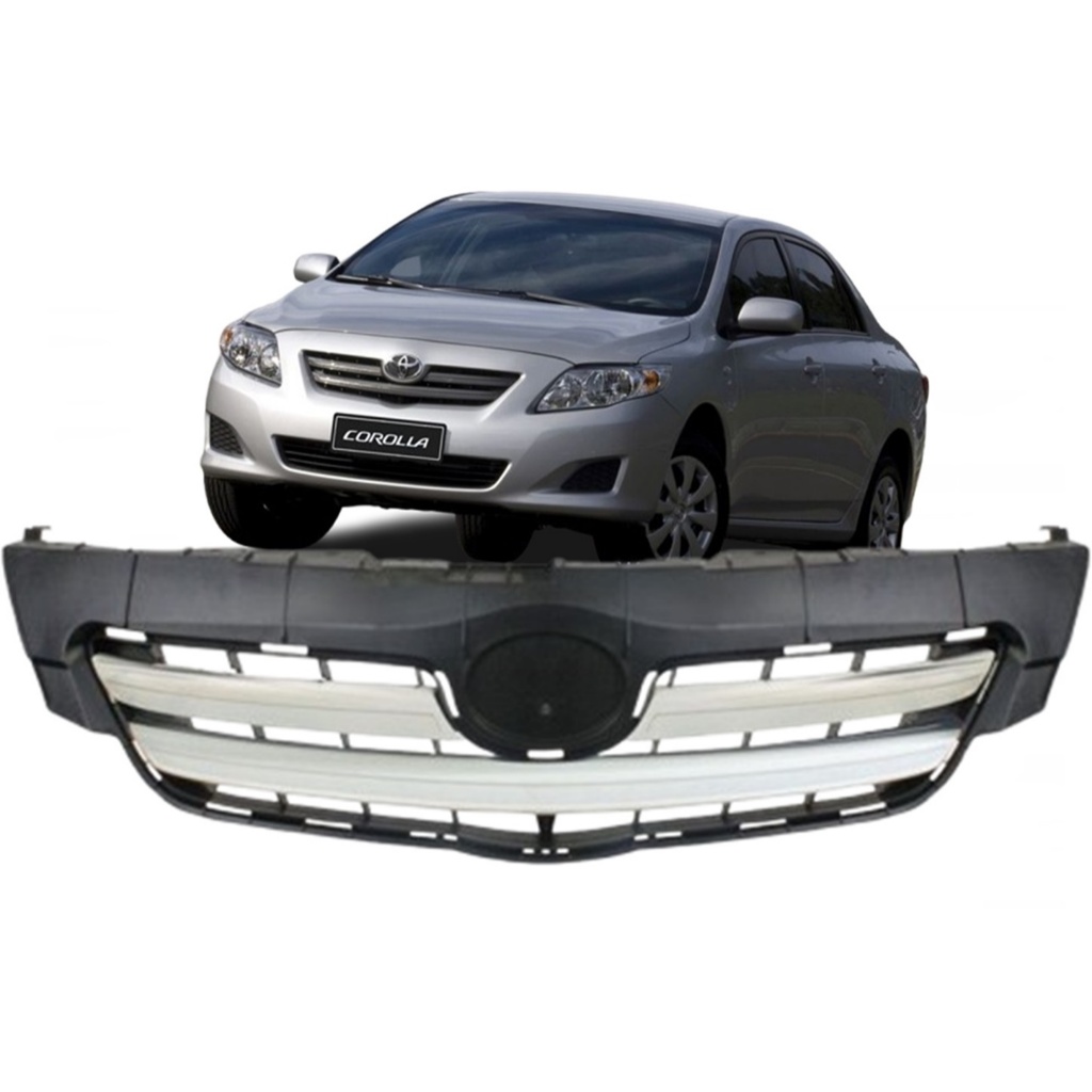 Grade Radiador Frontal Corolla 2009 2010 2011 Preta Friso Cromado