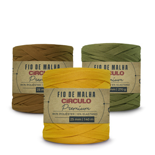Fio de Malha Círculo Premium 25mm 140m – 94% Poliéster e 6% Elastano - Malha para Crochê, Bolsas em Oferta na Shopee