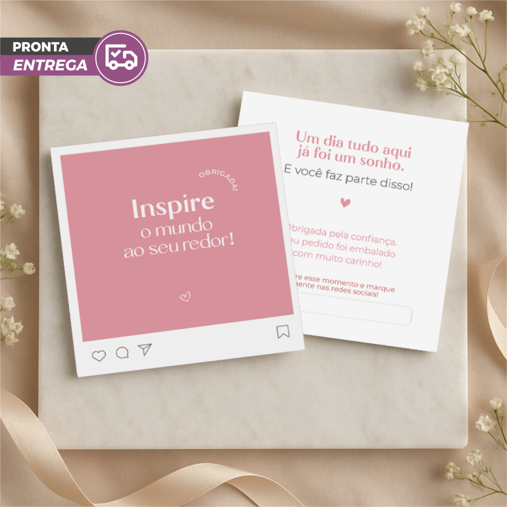 Cartão de Agradecimento ao Cliente pela Compra Motivacional INSPIRE 8x9cm 25 200 Unidades em Oferta na Shopee