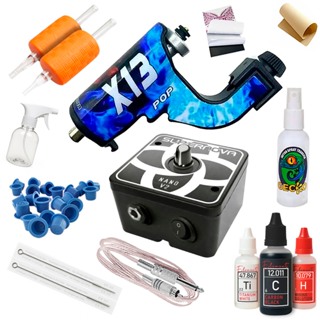 Kit Tatuagem Completo c/ Máquina X13 Pop Ice Blue e Fonte Supernova Tattoo Profissional em Oferta na Shopee