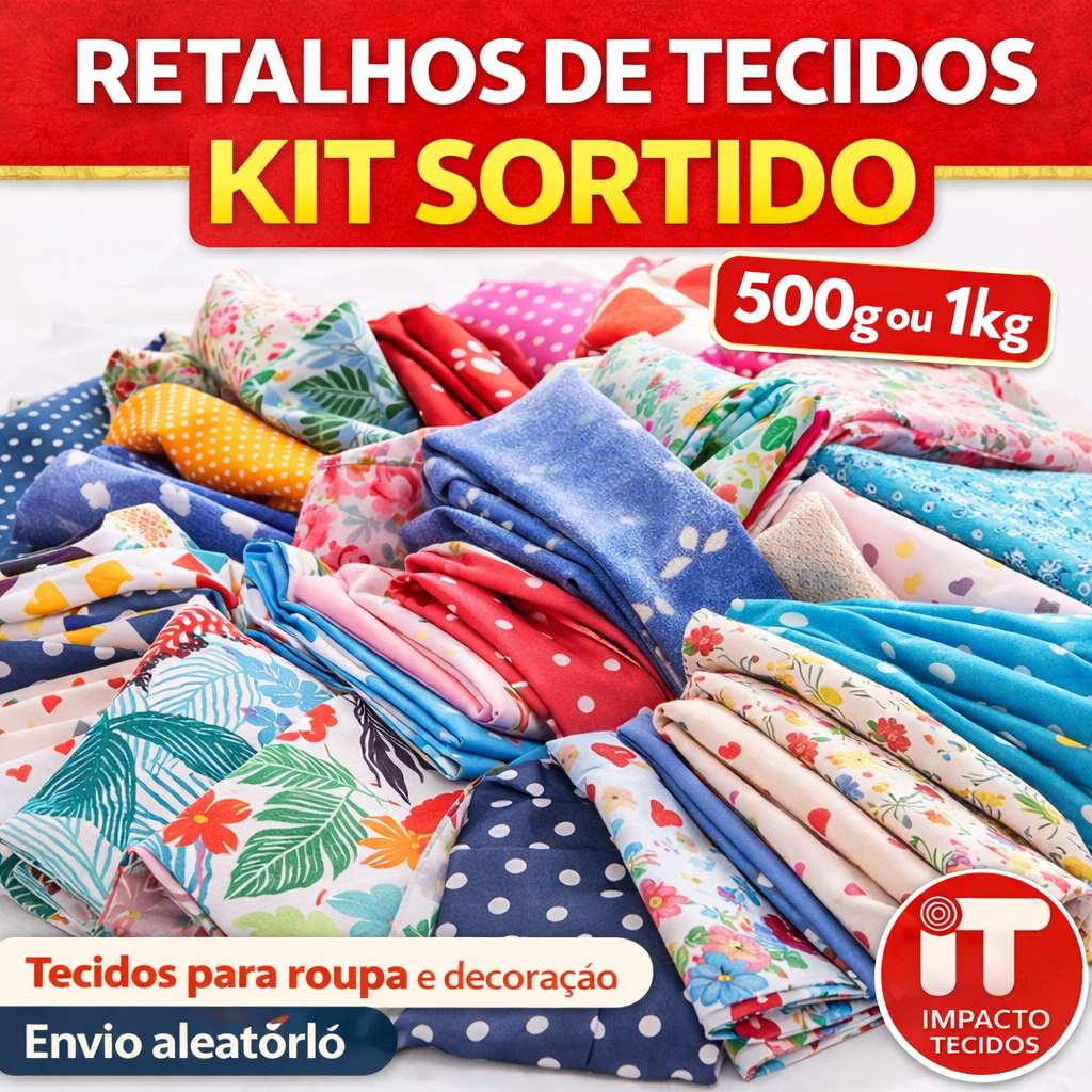 Retalho de Tecidos Sortidos 500g ou 1kg Para Patchwork Artesanato Costura em Oferta na Shopee