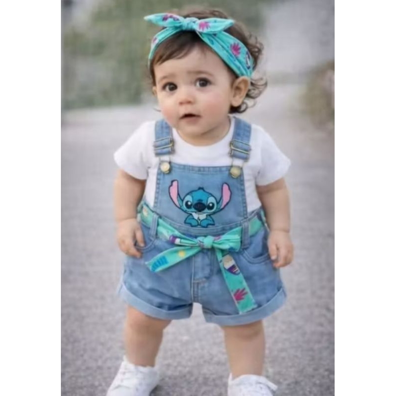 vestido jardineira infantil bebê tamanho p M G para recém nascida alça ajustável na cintura leve