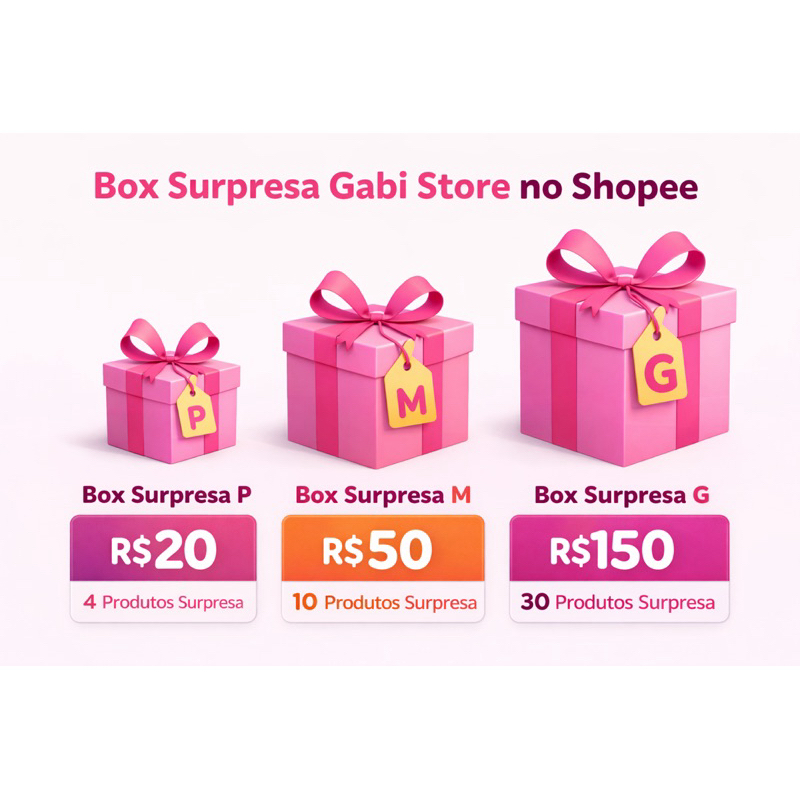 Box Surpresa P Maquiagem, Papelaria e Beleza | Kit Cosméticos Feminino Barato | Presente Criativo P M G