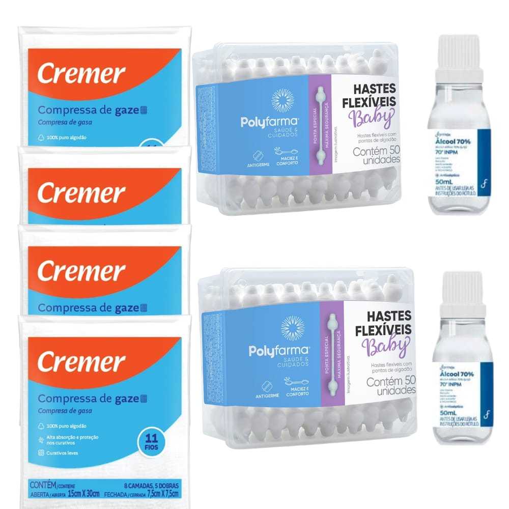 Kit higiene do umbigo coto umbilical do bebê antisséptico recém nascido maternidade