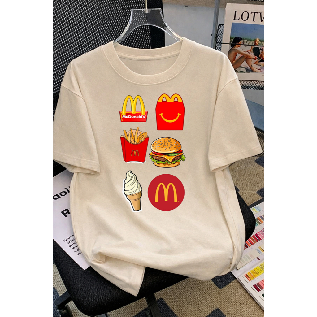 Camiseta Unissex Mc Donalds Estampa Divertida Algodão Premium em Oferta na Shopee
