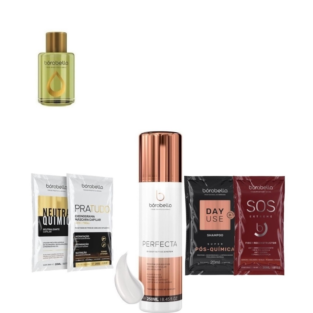 Borabella Perfecta 250ml + Óleo Argan 7ml + Sachês em Oferta na Shopee