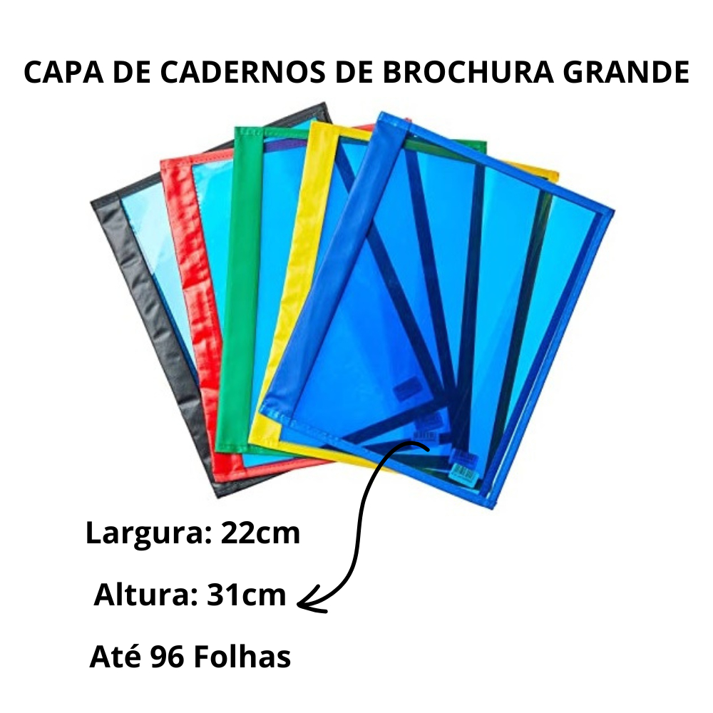 Capa Para Caderno Brochura Grande - 48 e 96 Folhas Capa Para Caderno Brochura Grande - 48 e 96 Folhas