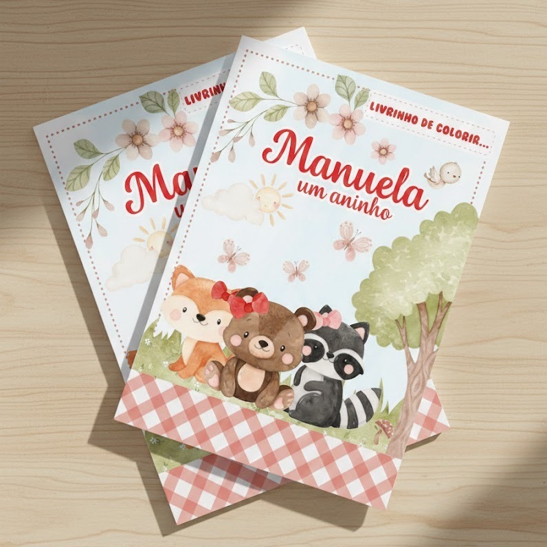 Livrinho/Revistinha de Colorir Bosque Encantado Vermelho| Personalizados | Lembrancinhas | Aniversário Festa