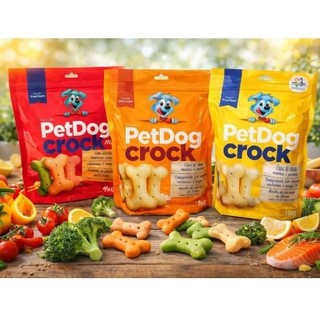 Biscoito PetDog Crok  Super Premium | Petisco Crocante para Cães Médios e Grandes | Anti Tártaro + Vitaminas