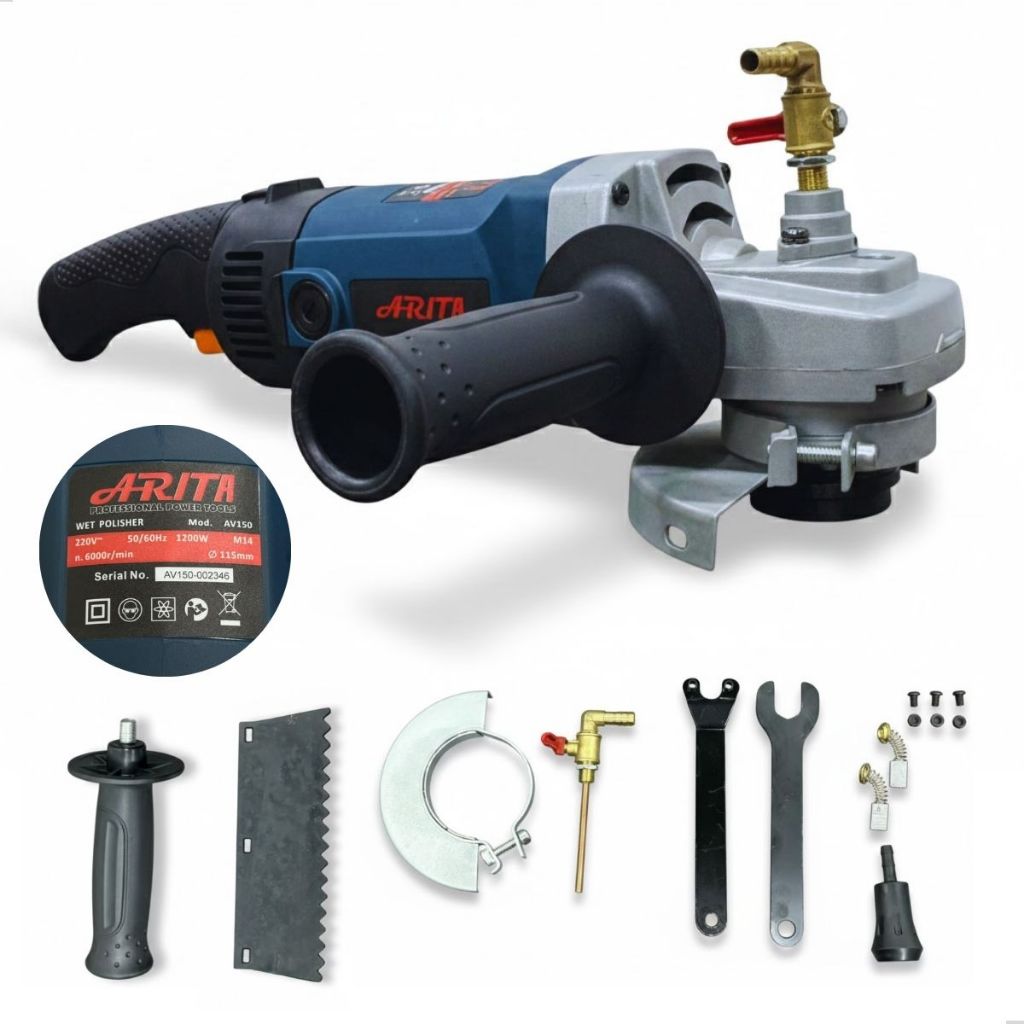 Politriz Lixadeira Úmida Mármore 1200w 220v 115mm Azul Arita