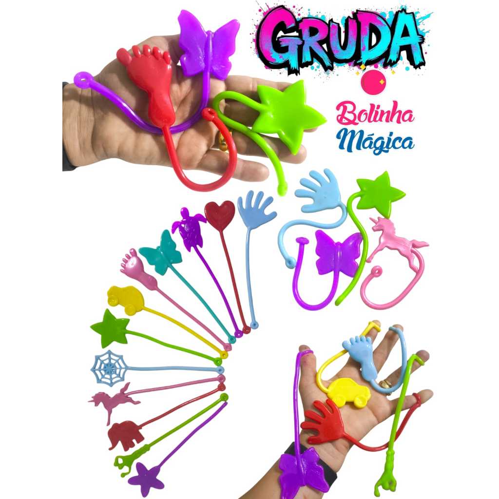 60 Unid Geleca Gruda Para Kit Festa Brinquedo Infantil Prenda em Oferta na Shopee