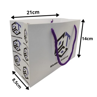 50 Sacolas 21x14x8,5 Com Alça Personalizadas em Oferta na Shopee