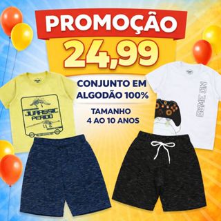 Conjunto Infantil menino 4 ao 10 Anos 100% Algodão em Oferta na Shopee