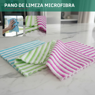 Kit 3 Pano Limpeza Microfibras Máxima Absorção Extra Macio Secagem Rápida Premium