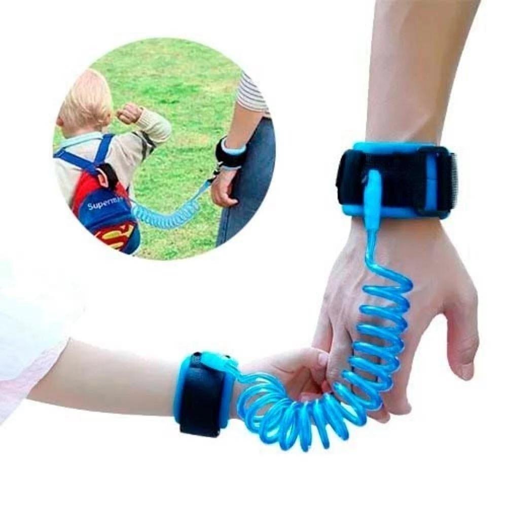 Kit 2 Pulseiras de Segurança Infantil Anti-Perda com Guia Retrátil 1,5m, Fio de Aço Inoxidável