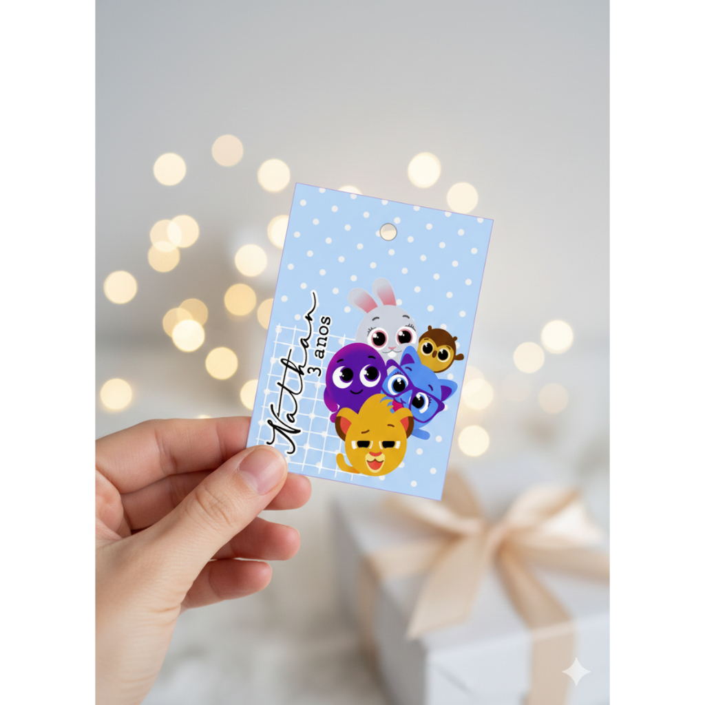 Tag de agradecimento bolofofos / lembrancinha de aniversario/personalizados de festa