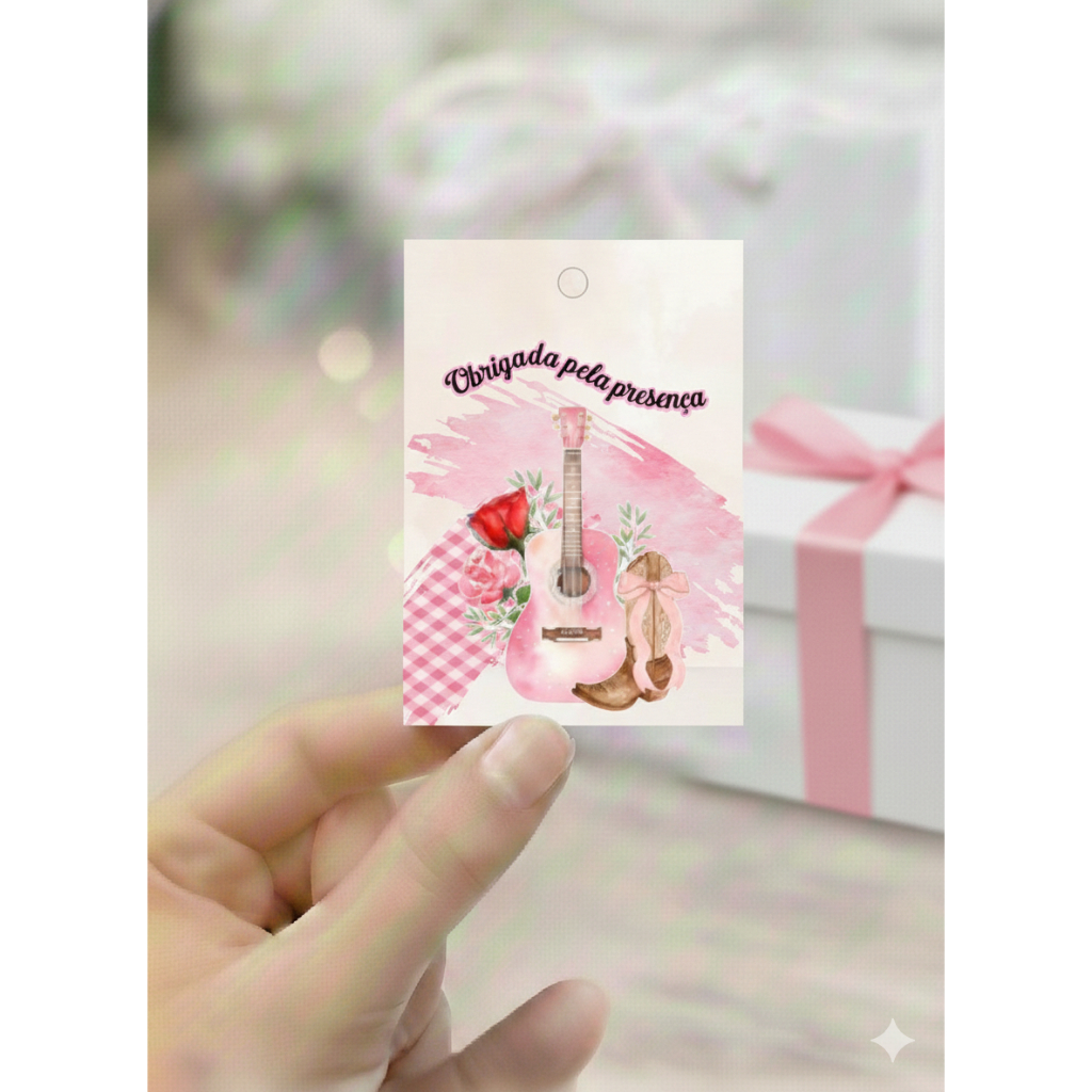 Tag de agradecimento boiadeira/ violão / viola/ lembrancinha de aniversario/personalizados de festa