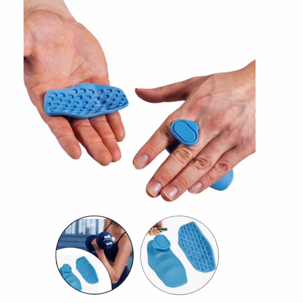 Luva Aderente Academia Anti Calo Protetor Hand Grip Azul | Verde | Cinza GripFlex Para Puxadas Barra Remadas