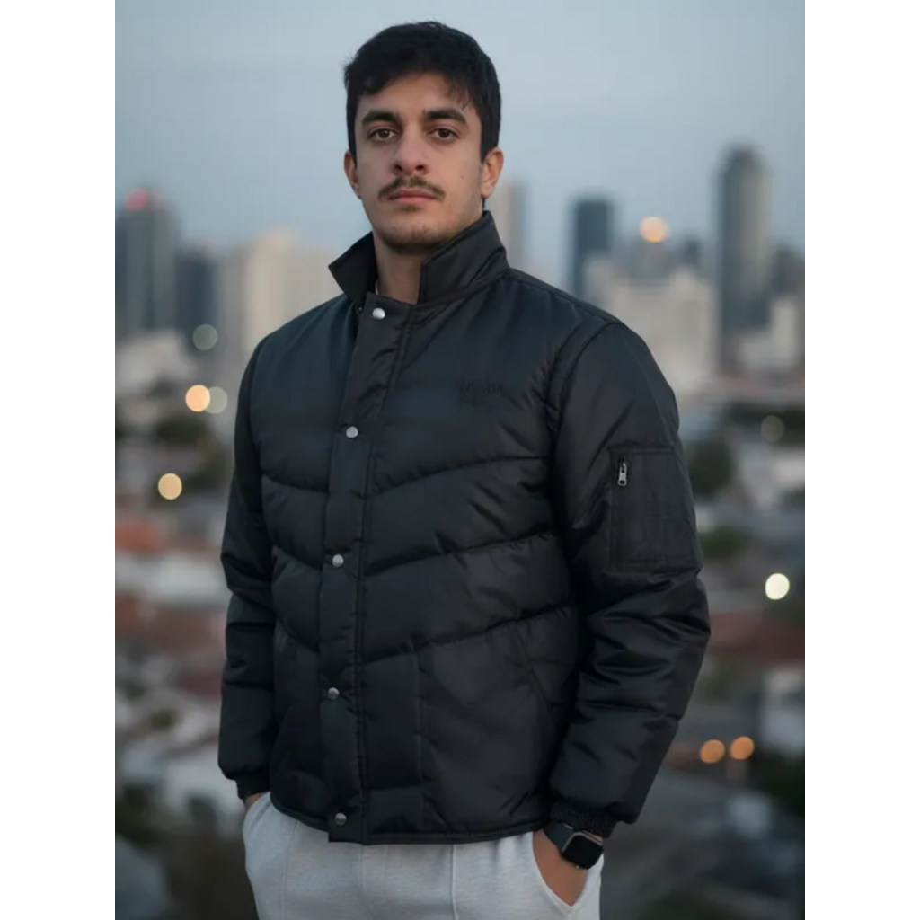 Jaqueta Motoboy Flórida Racing Masculina Preta Corta Vento Térmica Inverno Moto Nylon Resinado Mangas Removíveis