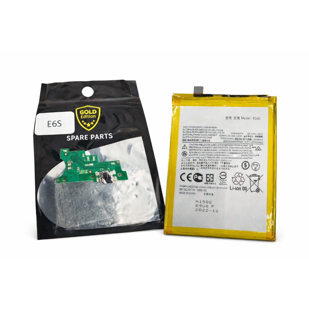 Placa de Carga Gold Compativel com Moto E6S / E6 play + Power Bateria KS40