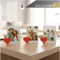 Suporte Porta Retrato Coração retro para foto Polaroid Cartão Presente decoração