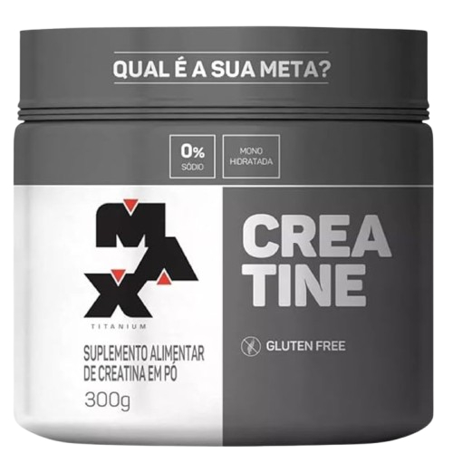 Creatina Max Titanium monohidratada em pó pote 300g creatina po sem sabor