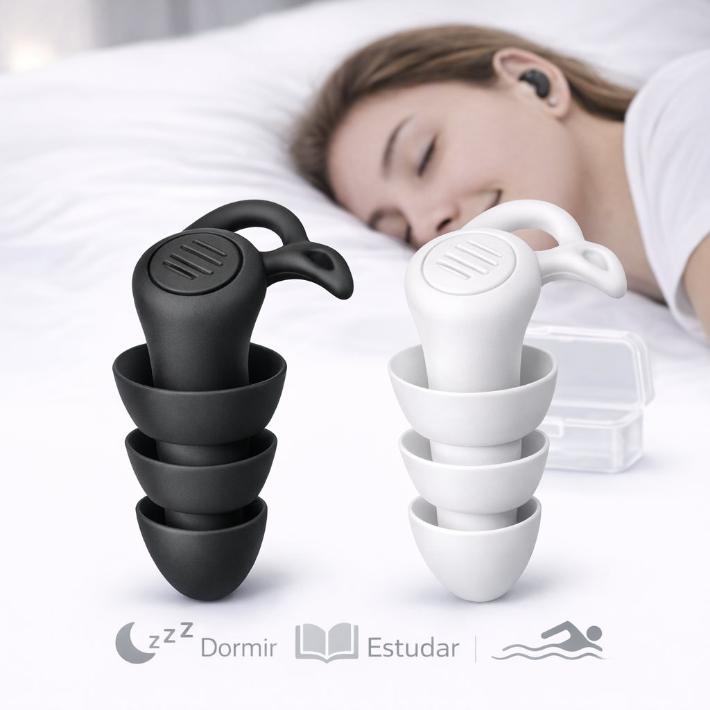Imagem Tampão de Ouvido Protetor Auricular Antirruído em Silicone – Para Dormir, Estudar e Nadar