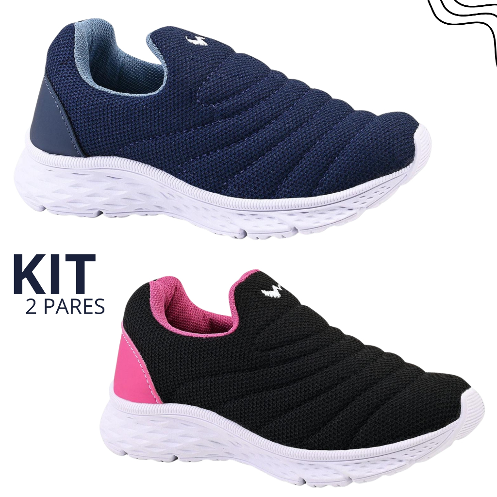 Kit Tênis Infantil Menina Menino Sem Cardaço Passeio em Oferta na Shopee