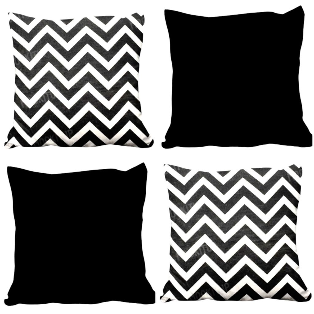 Kit 4 Capa de Almofada 45x45 Chevron Decorativa Moderna Zíper Invisível Sala Sofá Luxo