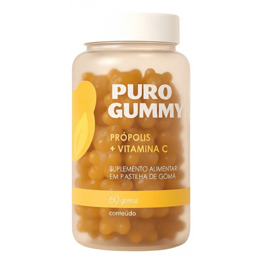 Puro Gummies Extrato Propolis + Vitamina C 60 Gomas Gummy Imunidade