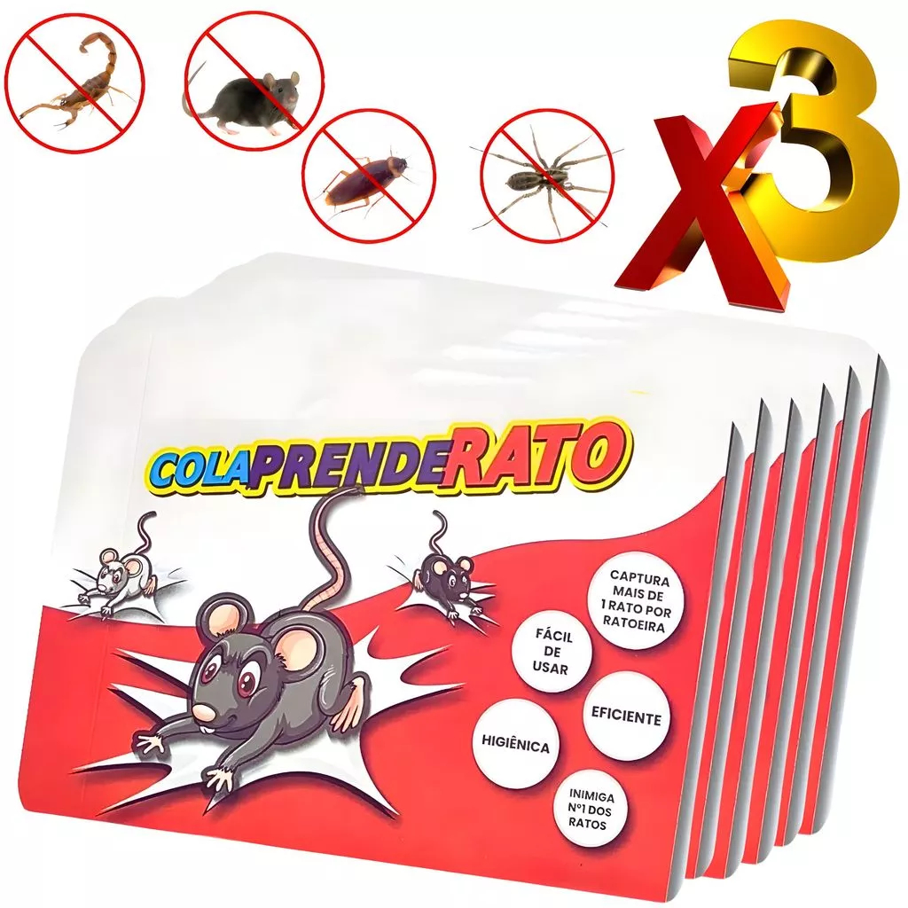 3 Adesivos Cola Gruda Rato – Armadilha Não Tóxica Para Controle de Roedores em Oferta na Shopee