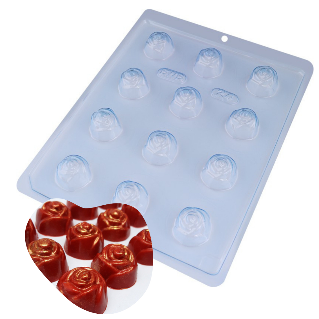 Forma Simples Bombom Rosa Código: 24 BWB 10 Cavidades Molde Chocolate Dia das Mães em Oferta na Shopee