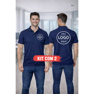 Kit 2 Camisa Gola Polo Personalizadas Camiseta com Sua Logo Uniforme Empresa Unissex em Oferta na Shopee